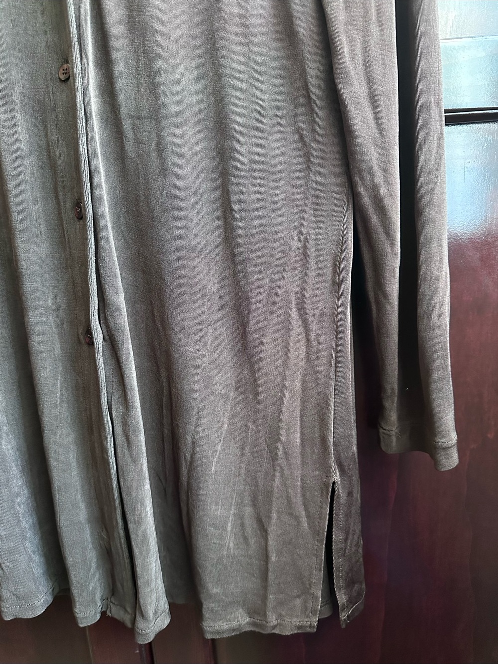 90s Rabbit Rabbit Rabbit Long-Sleeve Brown Button-Front Blouse - Picture 4 of 8
